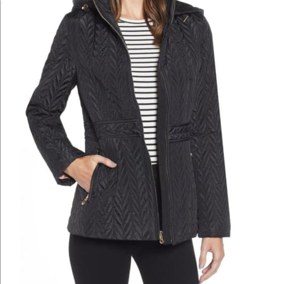 kate spade chevron quilted coat